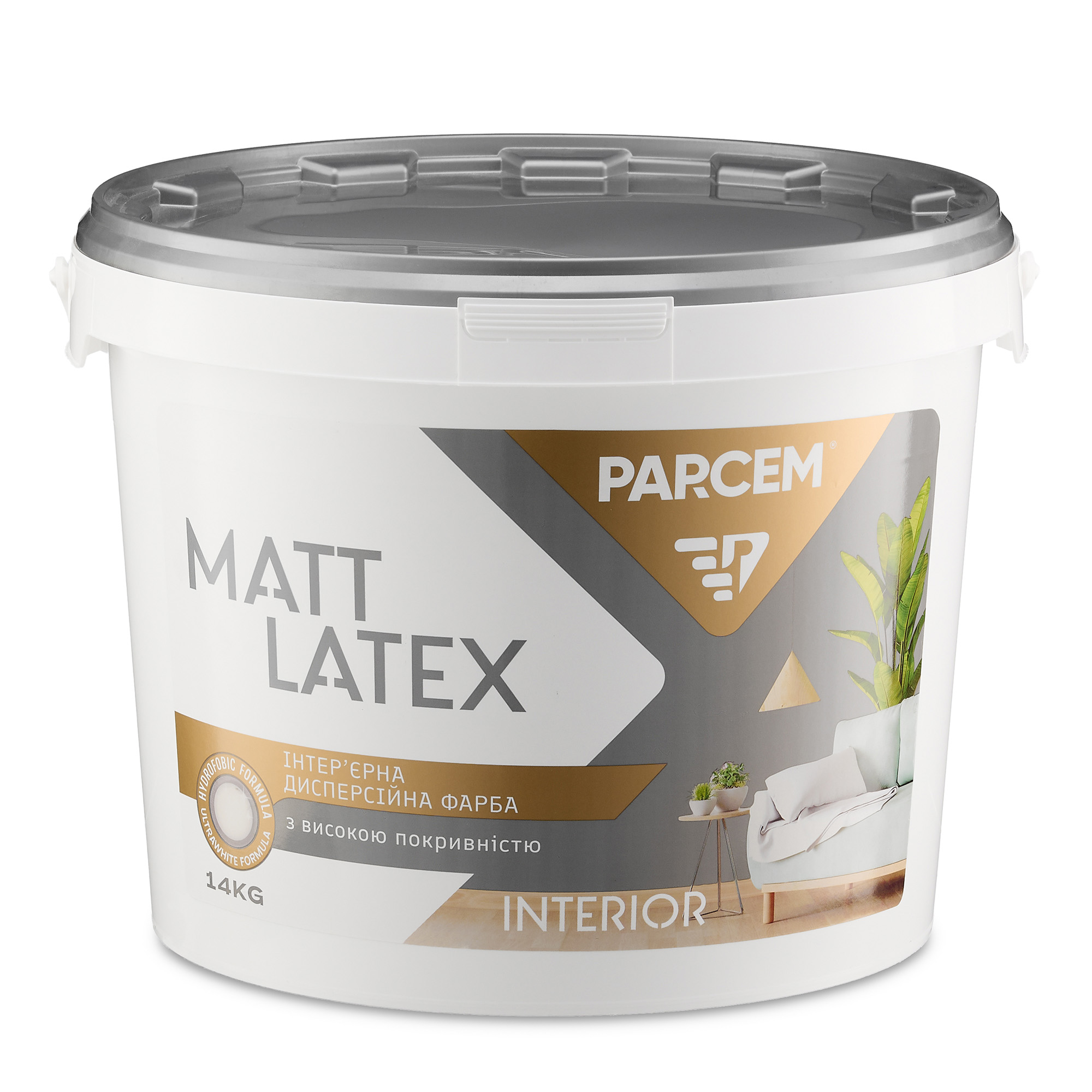 Фарба інтер’єрна біла з високою покривністю MATT LATEX PARCEM 14кг